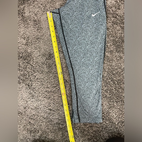 Nike dri-fit black slate blue stretch capri running pants women’s size M - Picture 8 of 12